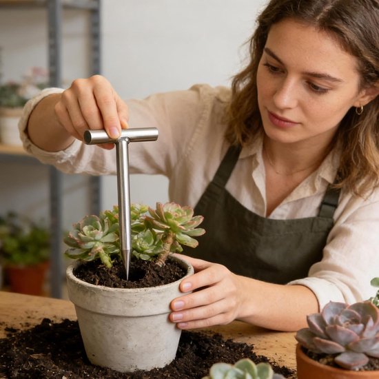 Tuinprikker Roestvrij Staal - Bloembollenplanter Gat Prikker - Gaten Maken Tuin - Comfortabele Grip van Merkloos	 — afbeelding 3
