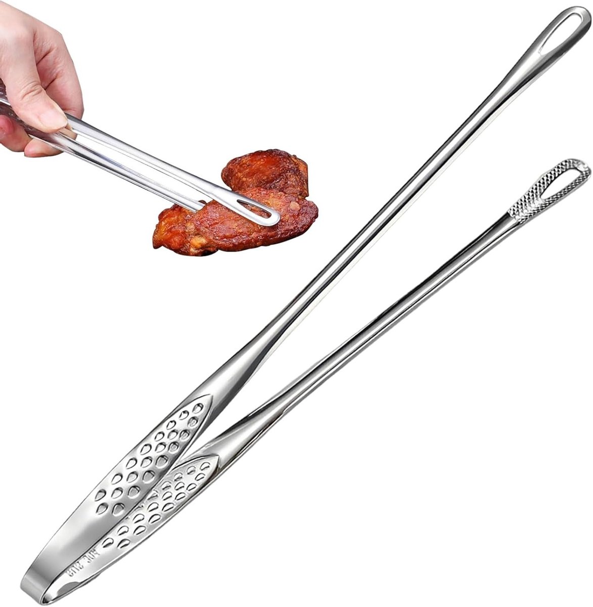 Keukentang RVS - Kooktang Grilltang - Koken en Grillen - Hittebestendig Handvat - 28 cm - Zilver