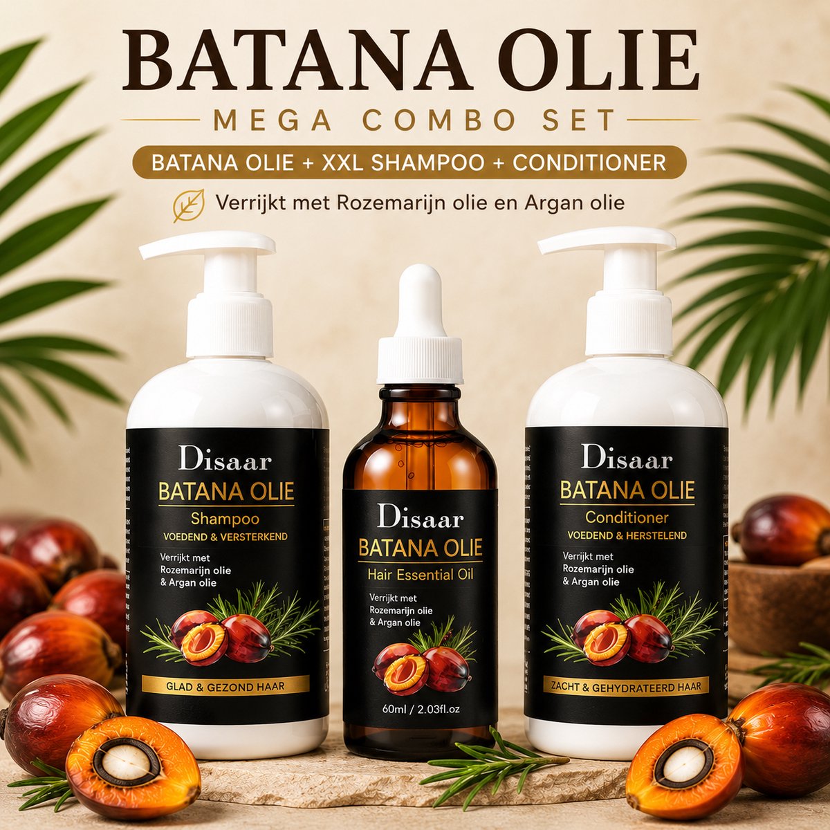 Batana Olie MEGA COMBO - BATANA OLIE + SHAMPOO + CONDITIONER SET- 100% Pure Batana - Dr. Sebi