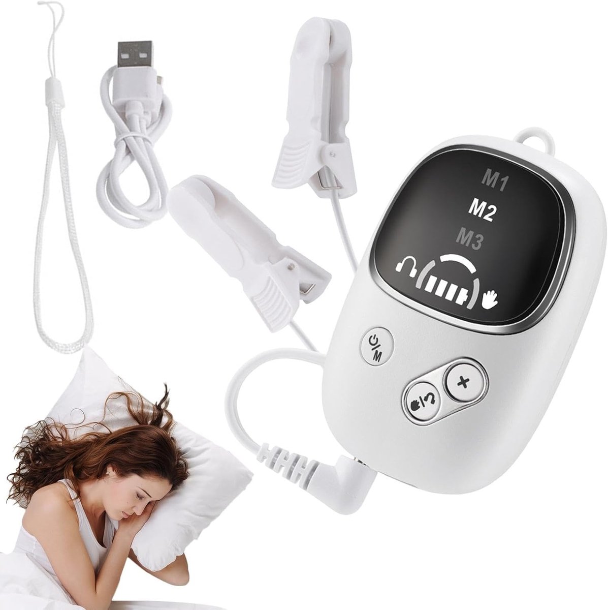 Slaaphulpapparaat - ABS, 2,76 x 1,77 x 0,79 inch Slaapinstrument Timer van 20 minuten | Draagbare ontspanningsmachine, draagbare Sleepz-machine voor thuis, slaapkamer, reizen, werkpauze, middagdutje