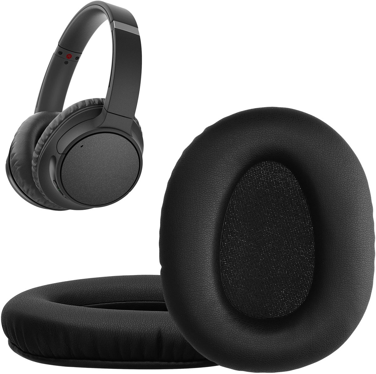 kwmobile 2x oorkussens geschikt voor Sony WH-CH700N - Earpads voor koptelefoon in donkergrijs