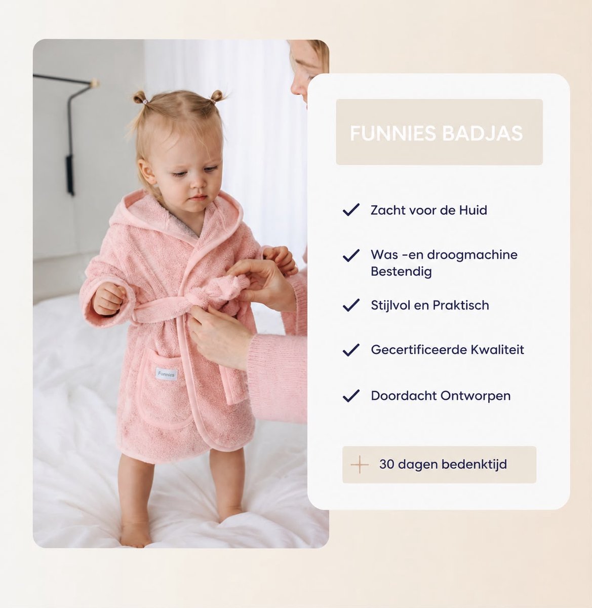 Blijeitje - Kraamcadeau Baby – Luxe Baby Giftbox Roze – Badjas, Muts & Slab – Geboortecadeau jongen meisje – foto 8