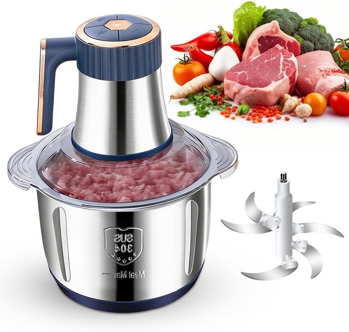 Hakmolen - Chopper - Groentesnijder - Ingrediënten
