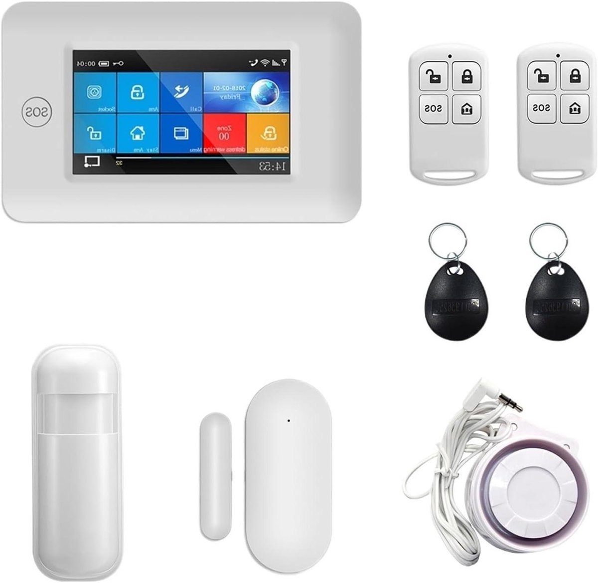 Beveiligingsalarmsysteem - Slim Alarm - Huis Beveiligen - Touchscreen Bediening - 10x10x10 MM - One Color