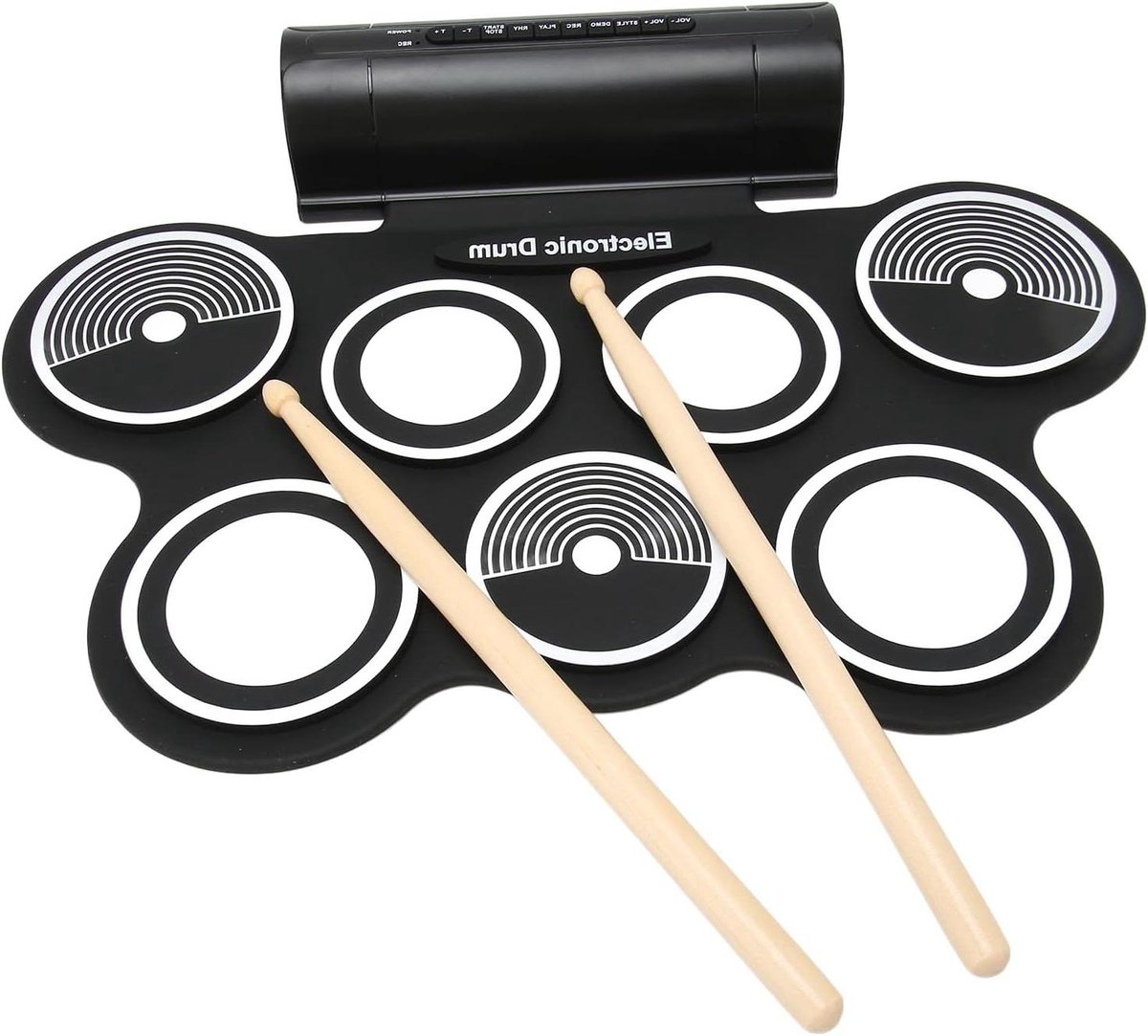 Elektronische Drumkit - Digitale Percussie - Muziek Maken - Ingebouwde Speakers - 7 Pads - Zwart