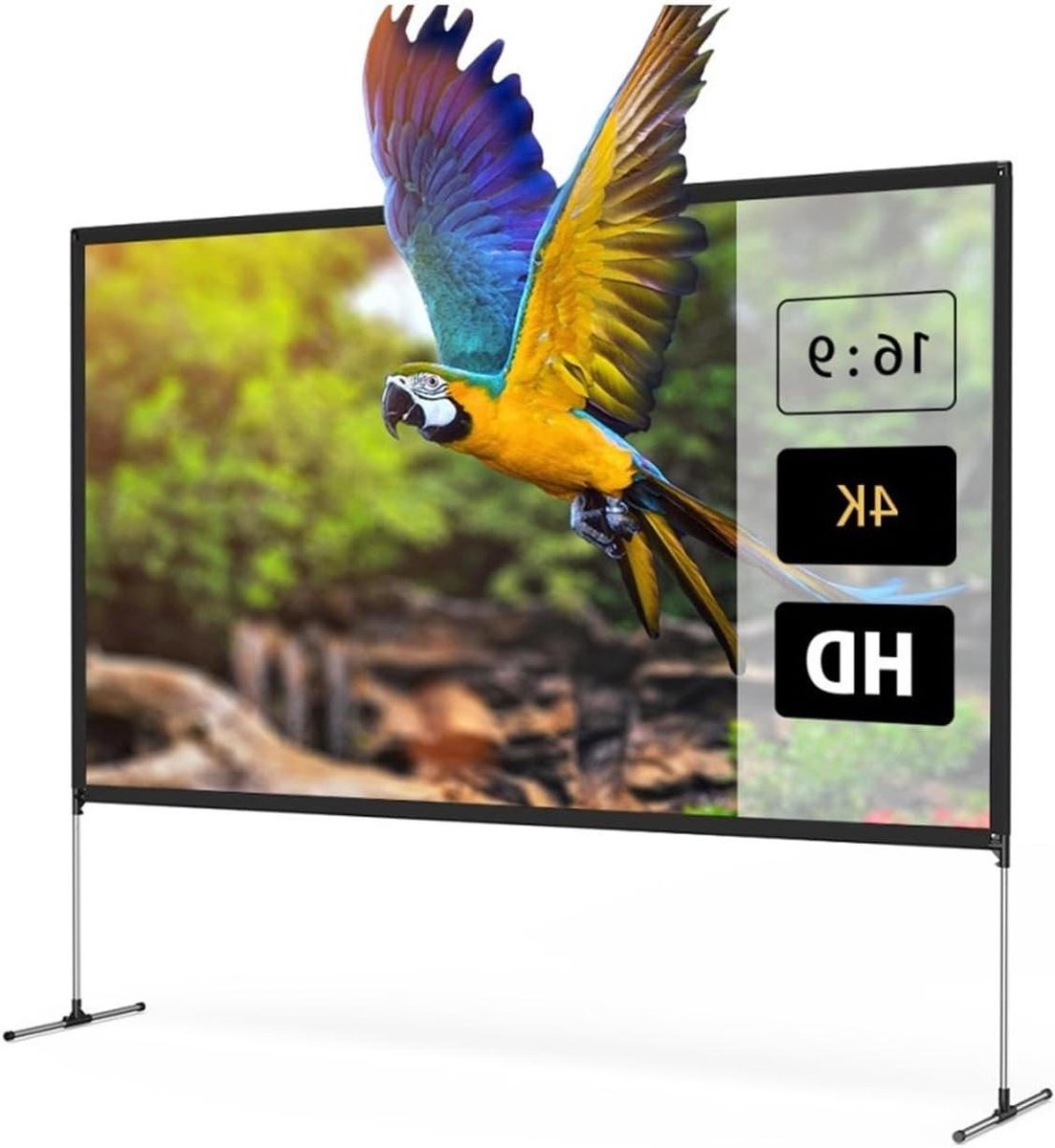 Projectiescherm - Beamer Scherm - Thuisbioscoop Ervaren - Kreukvrij Polyester - 100 Inch - Wit