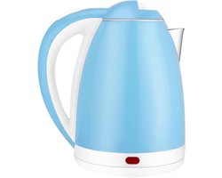 Roestvrijstalen waterkoker, 2 liter, aparte basis met grote capaciteit, automatische uitschakeling en droogkookbeveiliging, blauw, 2 liter XXZ