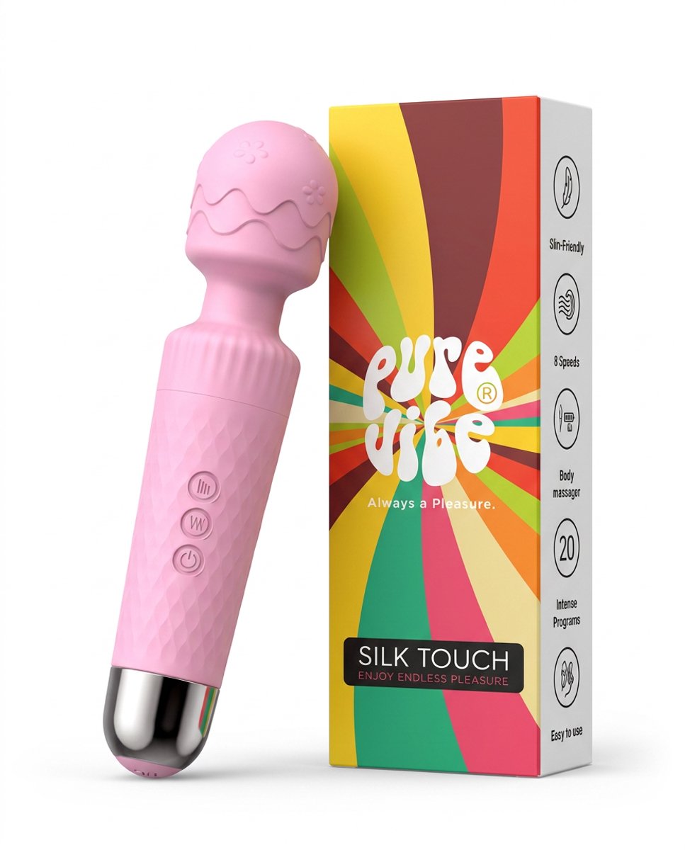PureVibe® Silk Touch Clitoris Stimulator en Vibrator - Magic Wand Massager - Stil & Discreet - Vibrators voor Vrouwen - Seksspeeltjes - Sex Toys voor vrouwen en koppels - Roze