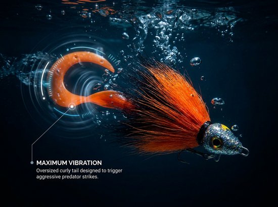 Grayton Buck-Bug Bucktail Jig L Fire Brigade 24cm (85g) - Shad van Merkloos — afbeelding 3