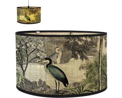 Stoffen lampenkap van linnen | Handgemaakte lampenkap voor staande lamp, hanglamp en tafellamp | E27-fitting | Verblindingsvrij licht Lampshade | Ø30cm x H20cm (A-Hor)