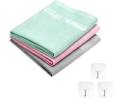 Ramen Poetsdoeken Set - Microvezel Doeken - Streeploos Reinigen - Enkel met Water - 60x40 cm - 3 Kleuren