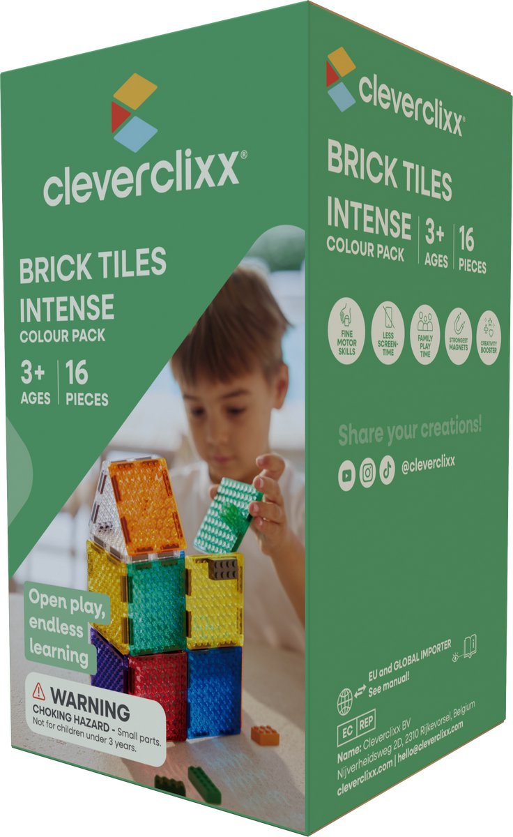Brick Tiles Pack Intense | 16 Stuks | Speelgoed +3 jaar
