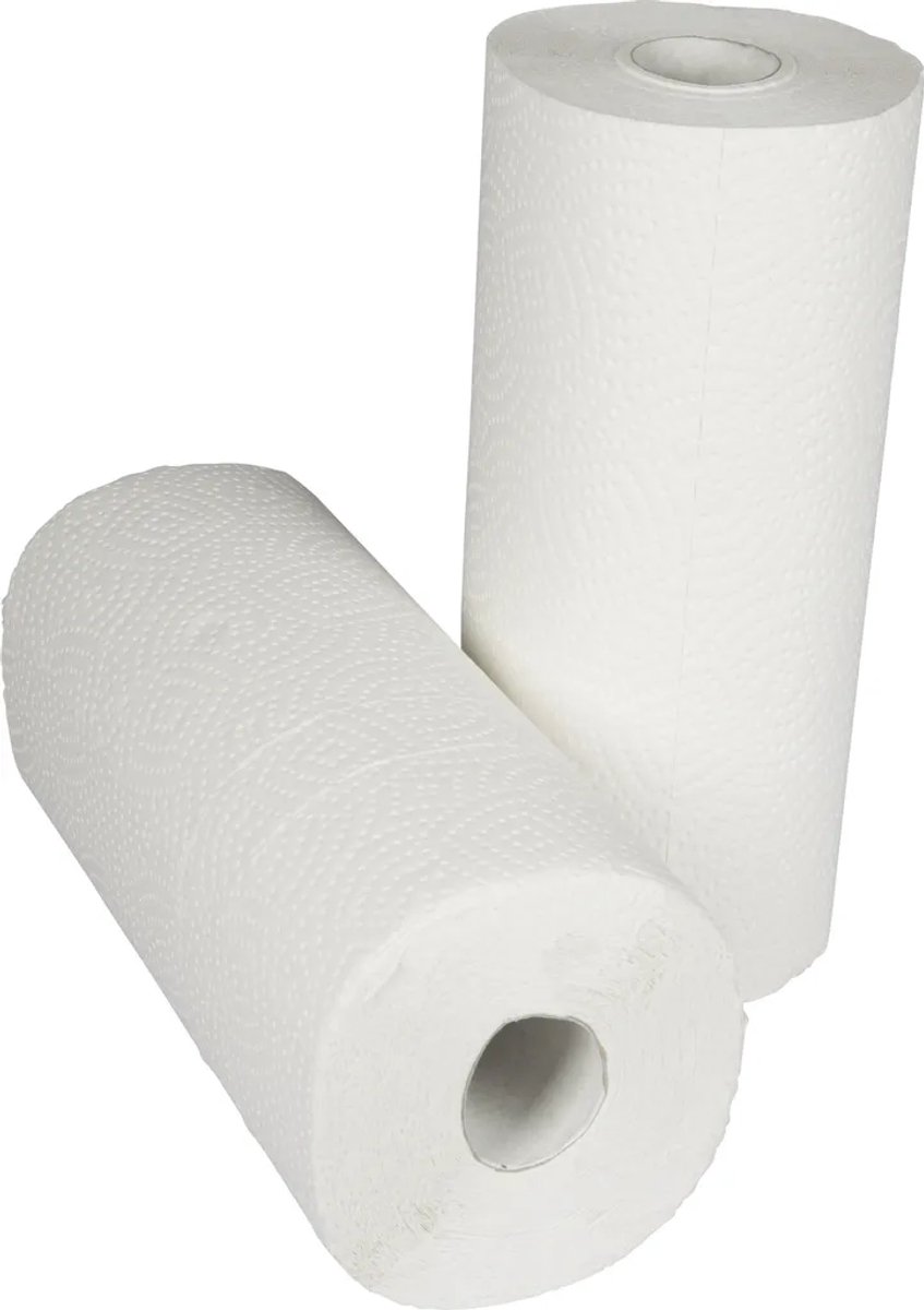 Keukenpapier, keukenpapierrollen, absorberend voor olie en water.