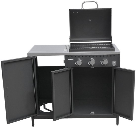sweeek - Gasbarbecue met 3 branders, 3 deuren en 2 opbergruimtes 100 x 58,5 x 138,5cm - naxos van Sweeek — afbeelding 5