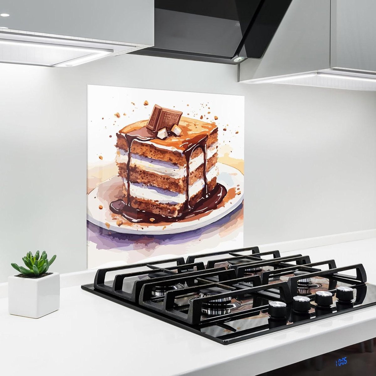 Keuken achterwand Glasplaat spatwand Koken beschermen 3D diepte effect 60x60 cm Smores Cake