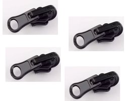 Rits Ritsrunners - ritsschuivers - 3# - metaal - 4 stuks - zwart