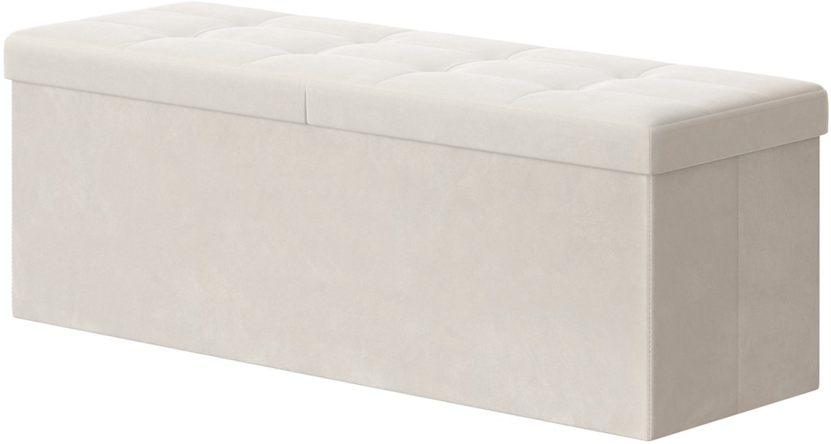 Opbergbank met deksel - 38 x 76 x 38 - MDF, fluweel - Opbergruimte - Draagvermogen tot 300 kg