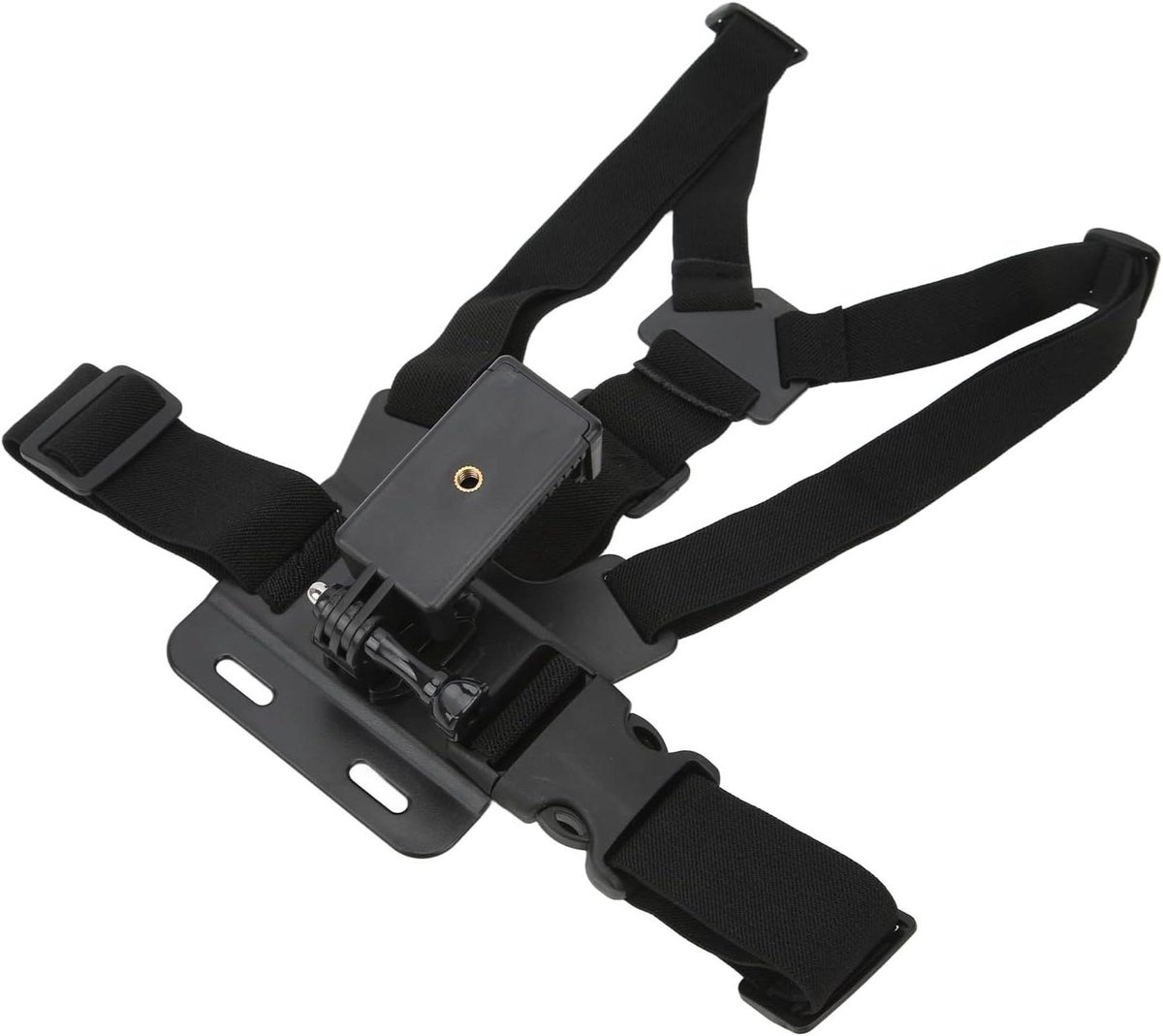 Mobiele Telefoon Borstband - Lichaamsharnas Smartphone - Sportvideo Opnemen - Verstelbaar & Elastisch - 5.5-8.5cm Breed - Zwart