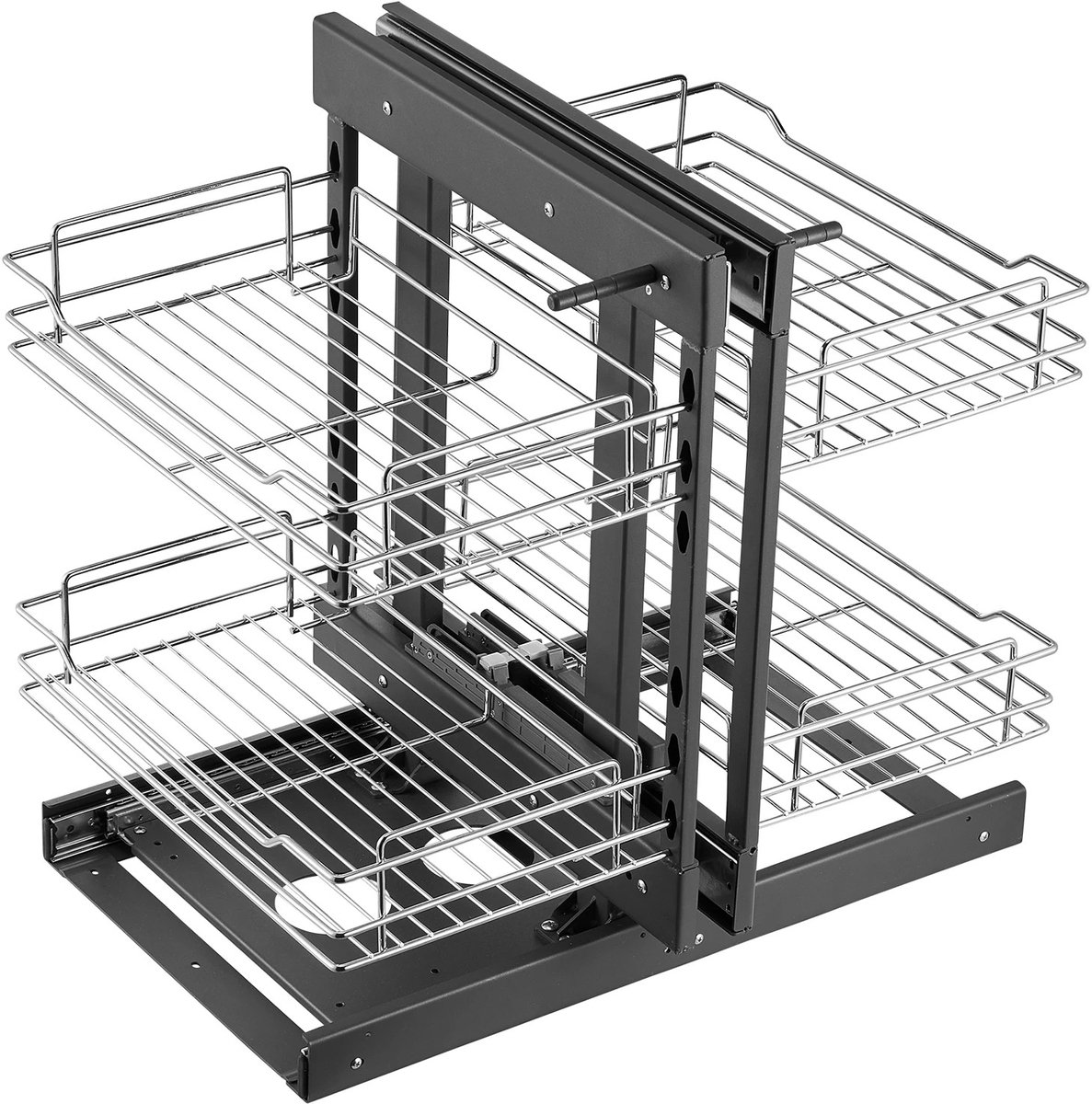 Golaro Uittrekbare Hoekkast Organizer – Uitschuifbare Keukenkast Organizer met 4 Planken – Blind Hoek Kast Opslag - 2 Laags