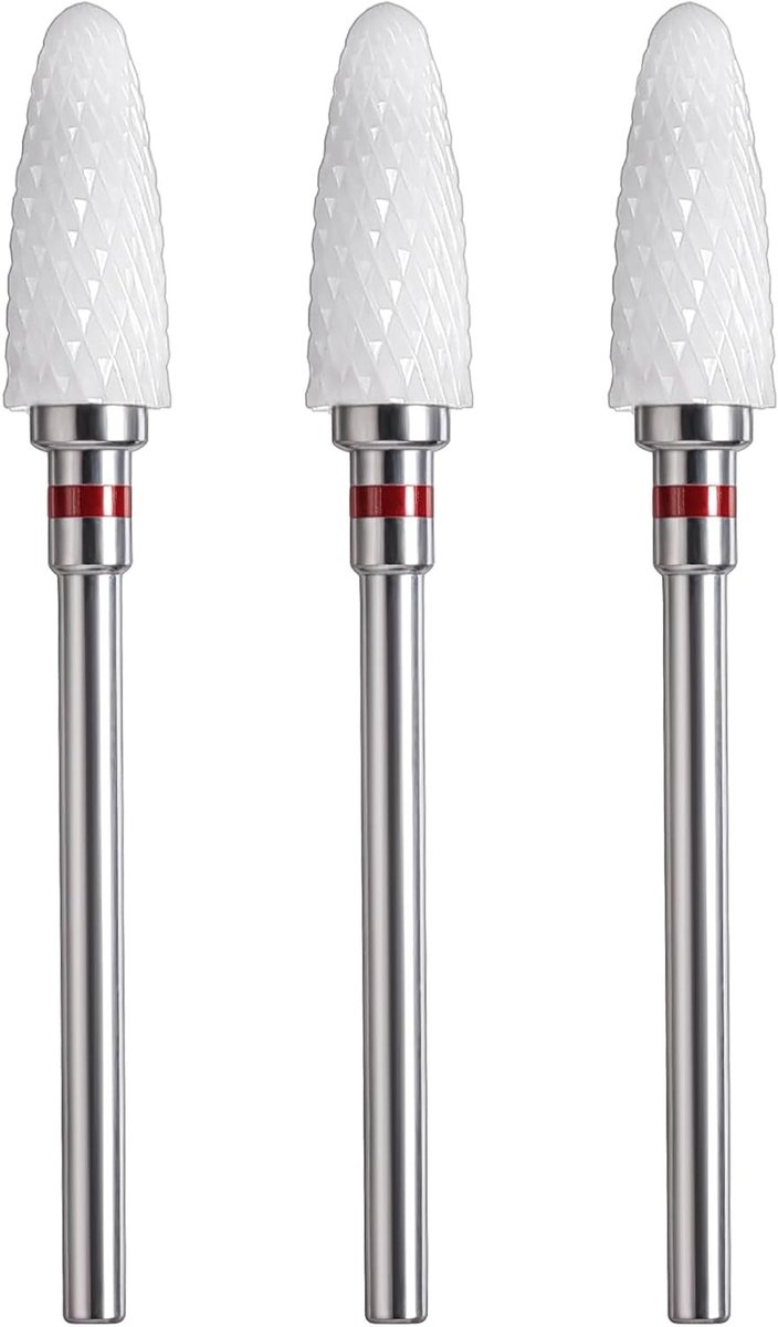 Professionele Set van 3 Carbid Boorbits voor Acrylnagels - Cone Vijl en Cuticle Cleaner voor Manicure en Pedicure Thuis of in de Salon