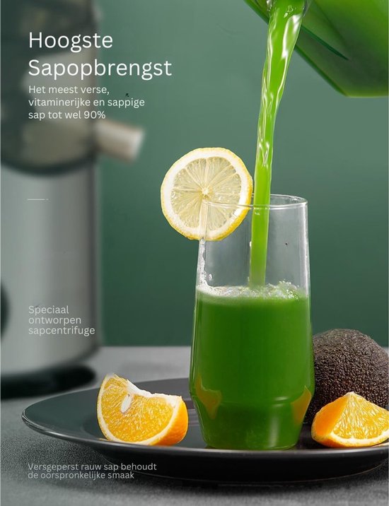 Slowjuicer Sapcentrifuge - fruitpers met 3 standen BPA-vrij — afbeelding 4