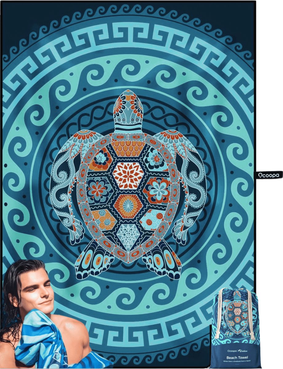 Diveblues® - Strandlakens - Extra Groot XXL 145x200 cm - Sneldrogend Microvezel Strandlaken - Zandvrij & Lichtgewicht - Inclusief Travelbag – productfoto 1 van Bol.com