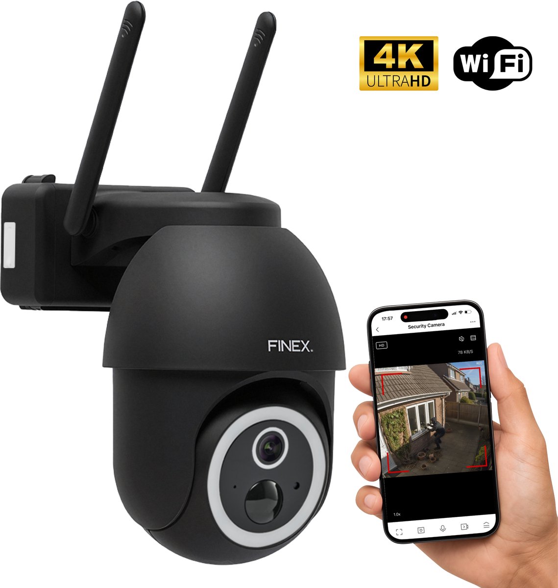 FinexHome Vision Beveiligingscamera 4K Ultra HD met Nachtzicht - FinexHome - €99,95