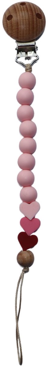 Zibbi Little Hearts Speenkoord Blossom Pink – Luxe Siliconen Speenclip – BPA Vrij