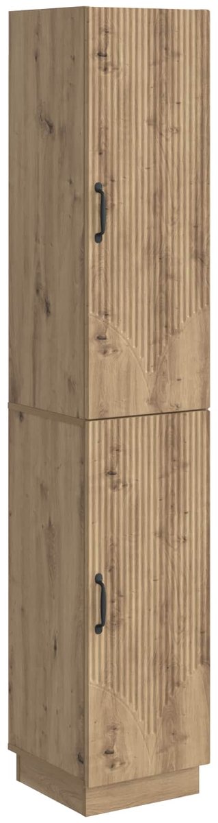vidaXL Kast - Set - 2 - st - Artisanaal - eiken - Bewerkt - hout Artisanaal eiken