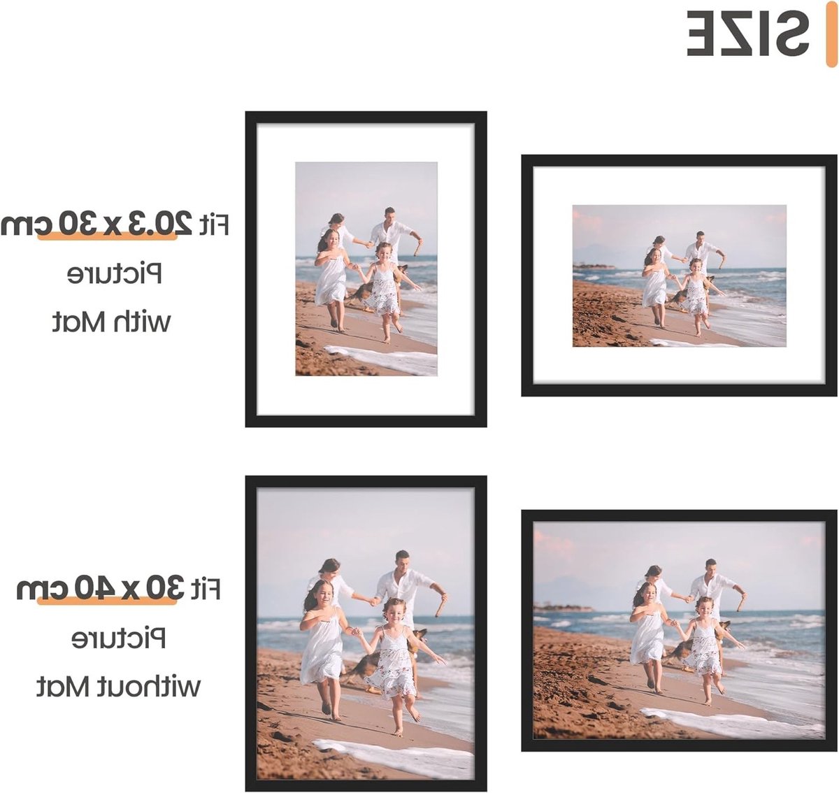 Set van 3 Zwarte Fotolijsten 30 x 40 cm voor Muurdecoratie, Ideaal voor Afstudeerposters e