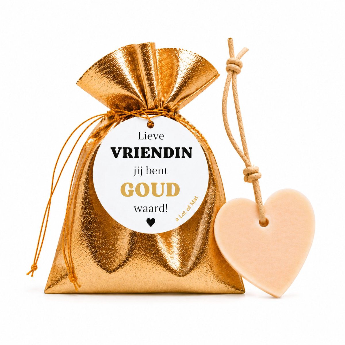 Cadeau Vriendin - Jij Bent Goud Waard - Zeephart in Gouden Cadeauzakje - a Lot of Mat