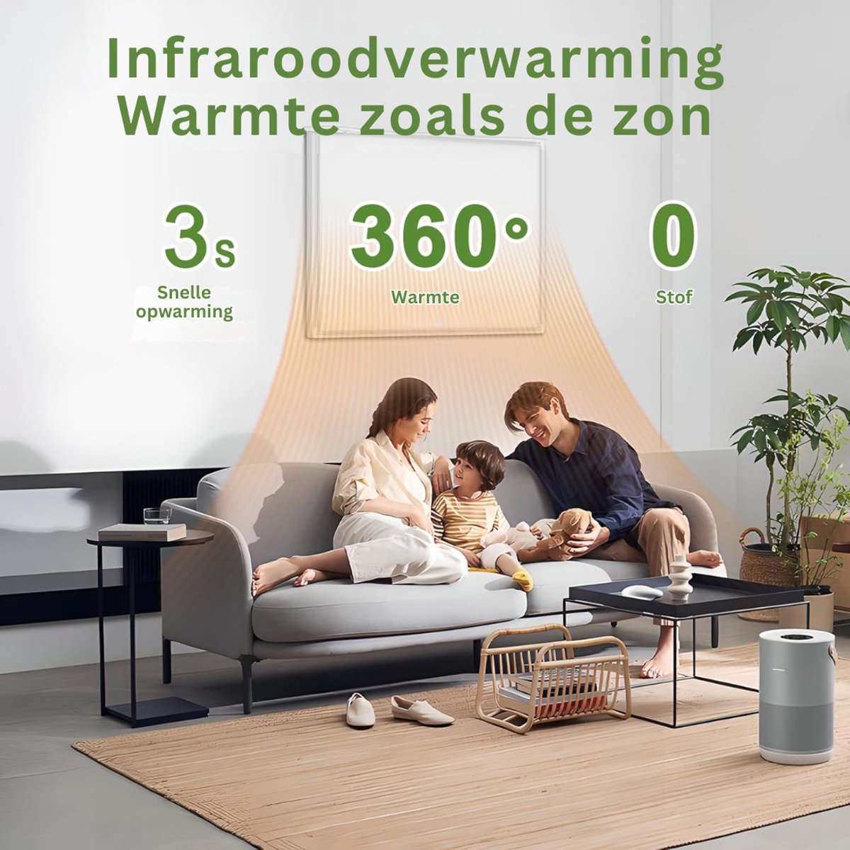 HEZIVO® Infrarood Paneel Plafond - Verwamingspaneel - Elektrische Verwarming - Wandmontage - 300 W - Oververhittingsbeveiliging – foto 2