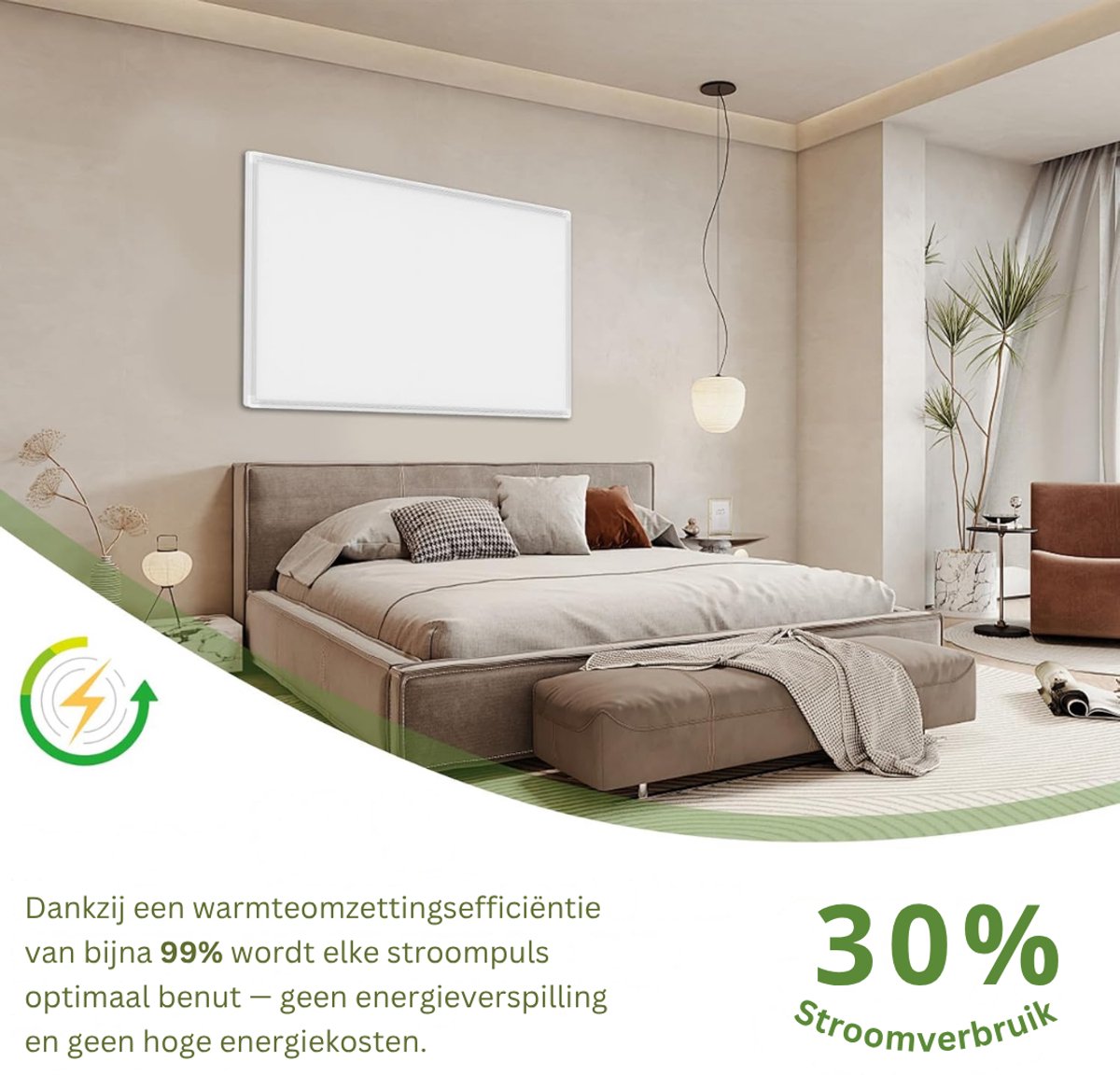 HEZIVO® Infrarood Paneel Plafond - Verwamingspaneel - Elektrische Verwarming - Wandmontage - 300 W - Oververhittingsbeveiliging – foto 5