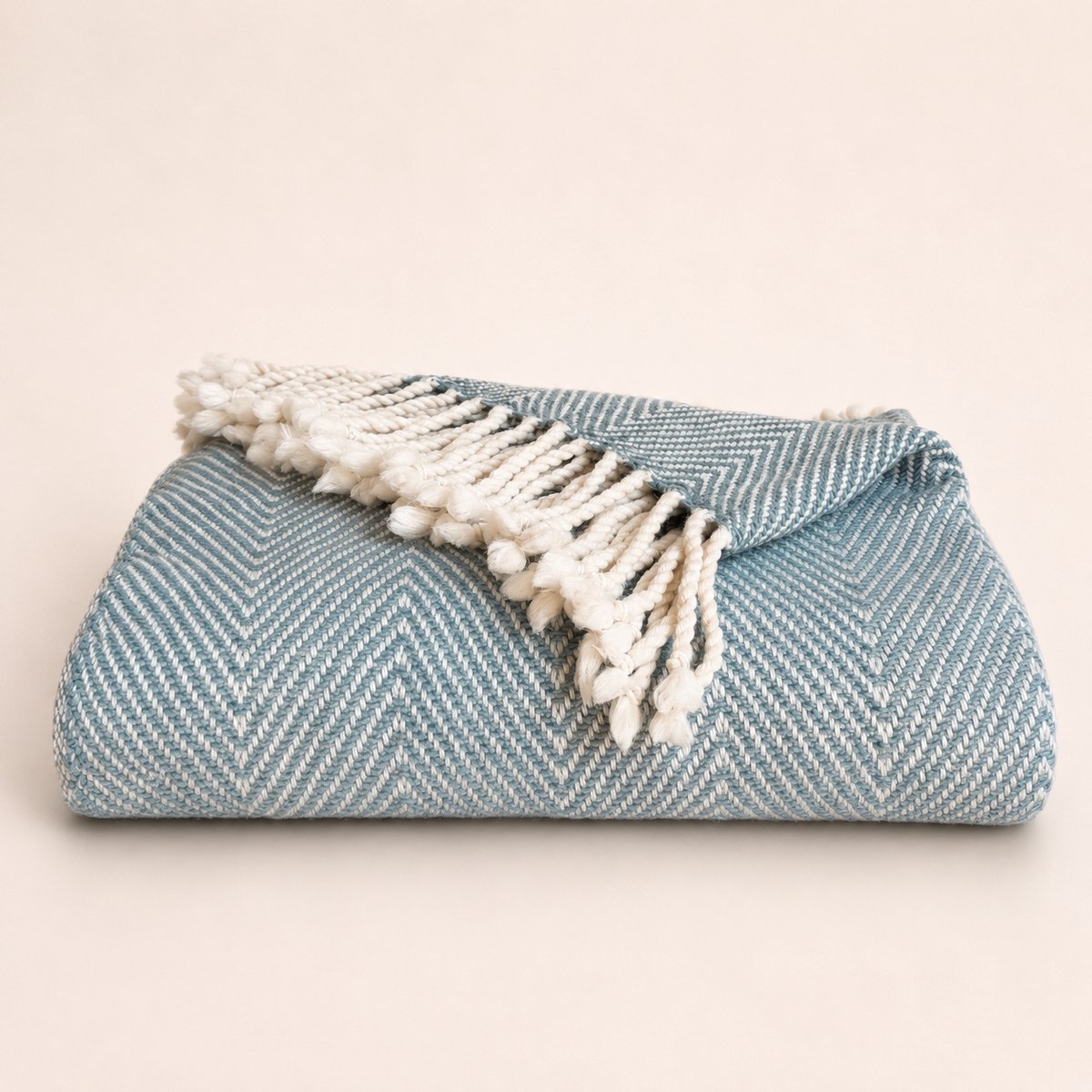 NaturaBed 100% Fijne Merinowol Deken 150 x 200 cm - Dubbelzijdig Blauw - NaturaBed Blauw en Wit