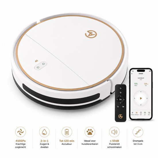Ag Brands AG6000 Robotstofzuiger met Dweilfunctie en App