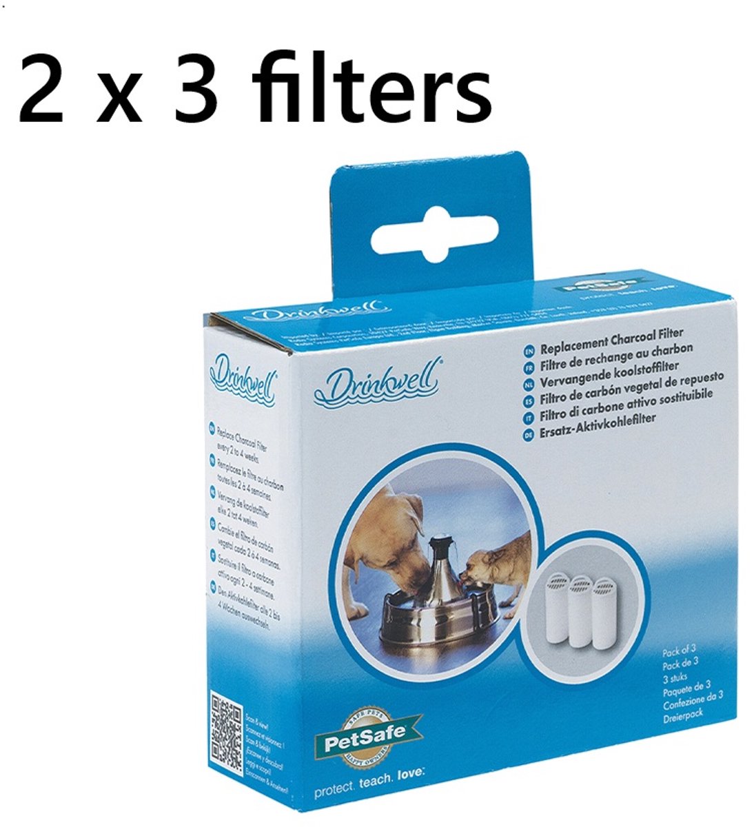 Petsafe - drinkwell - vervangende koolstoffilters 3 stuks *** 2 X *** - voor drinkfontein