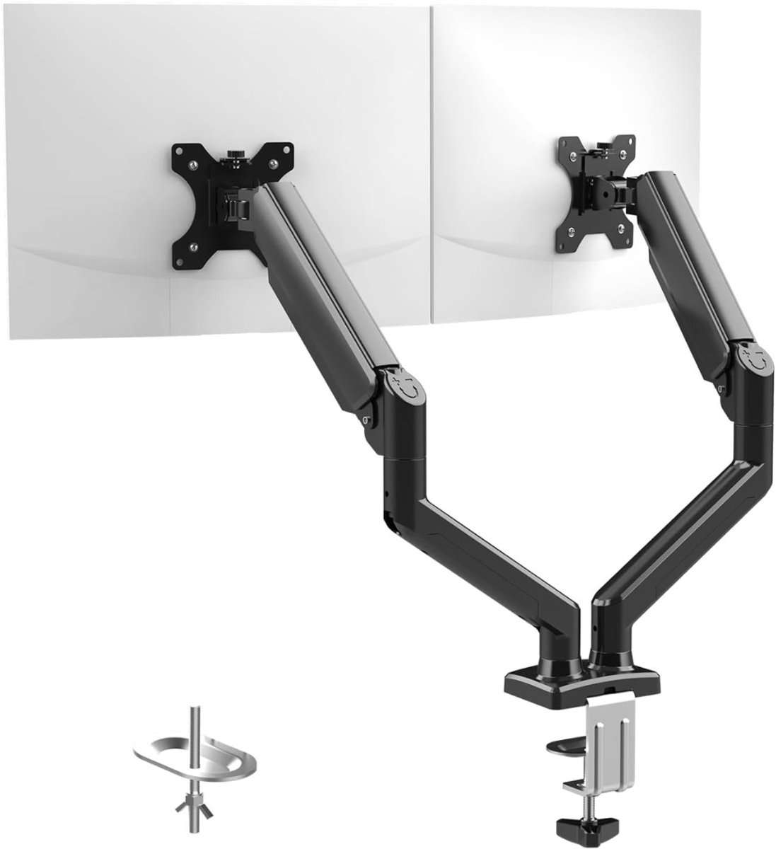 MRKK® Monitor Arm 2 Schermen - Standaard - Verhoger - Zwart