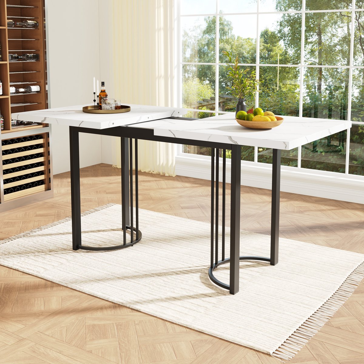 Eettafel - 140-179,5×80 cm - Uitschuifbare Teleskoptisch - Ruimtebesparend Voor Keuken En