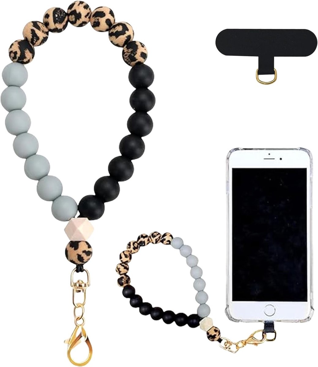 Siliconen Armband met Elastische Telefoonkoord voor Handsfree Gebruik met Smartphones