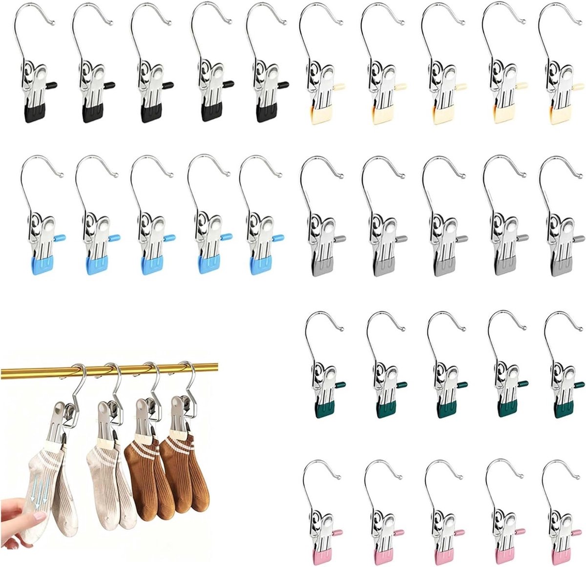 Wasknijpers van roestvrij staal voor wasrekken – duurzaam – veelzijdig – compact – ideaal voor binnen en buiten – 10.5 x 2.3 cm – wasaccessoires – huishoudelijke artikelen