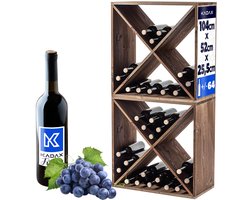 Loreo X wijnrek hout donkerbruin 2 stuks