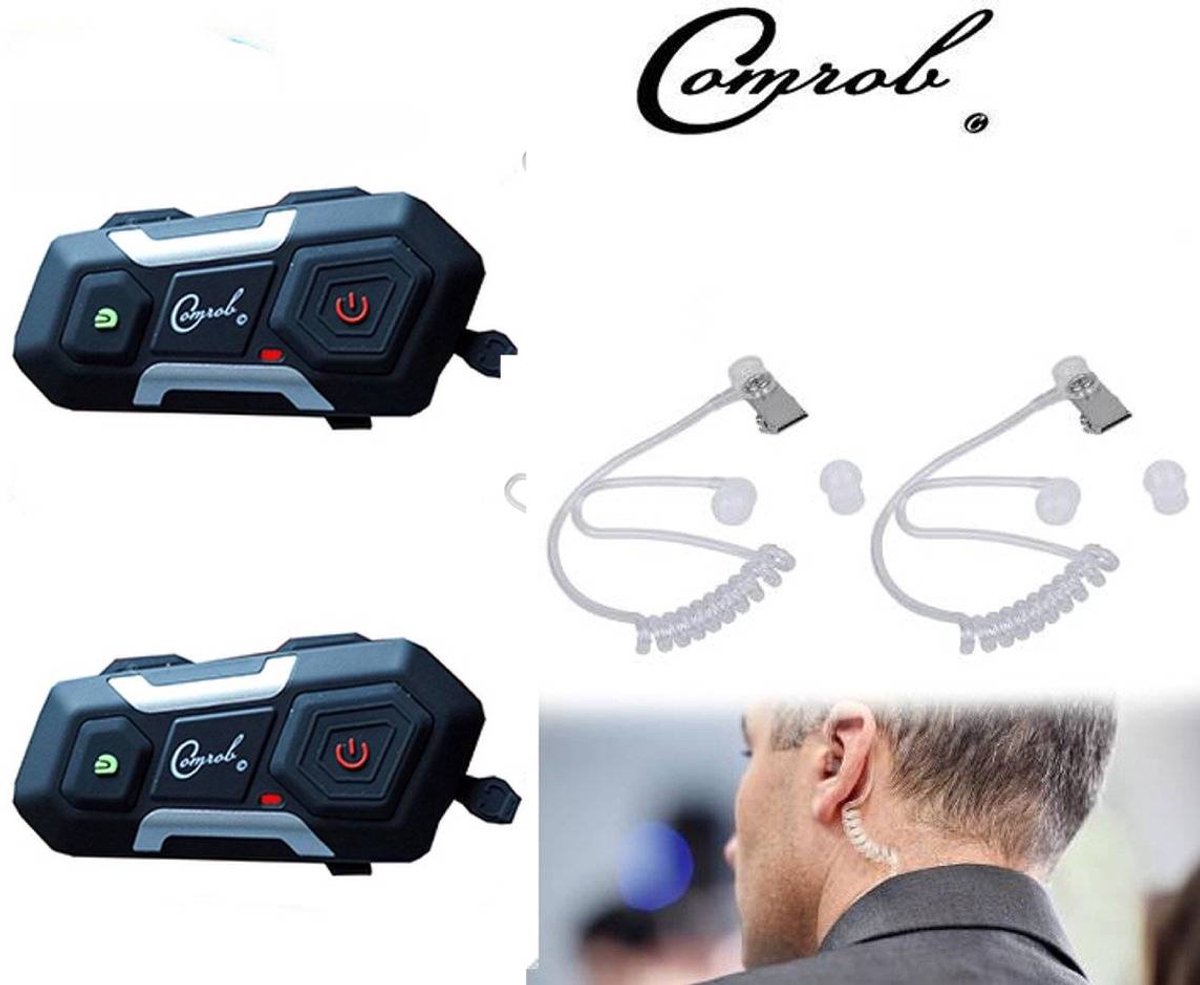 Fiets / scheidsrechter / boot communicatie intercom v3 plus D systeem voor 2 personen max 1200 meter Intern een FM radio