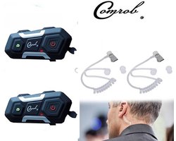 Fiets / scheidsrechter / boot communicatie intercom v3 plus D systeem voor 2 personen max 1200 meter Intern een FM radio
