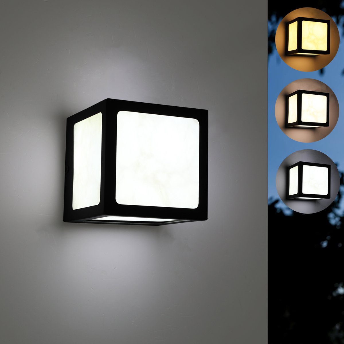 Lemlit LED Buitenwandlamp 10 x 10 cm - Vierkante Wandlamp IP65 Waterdicht - 10W 900 lm - voor Tuin Gevel Balkon en Terras - Zwart