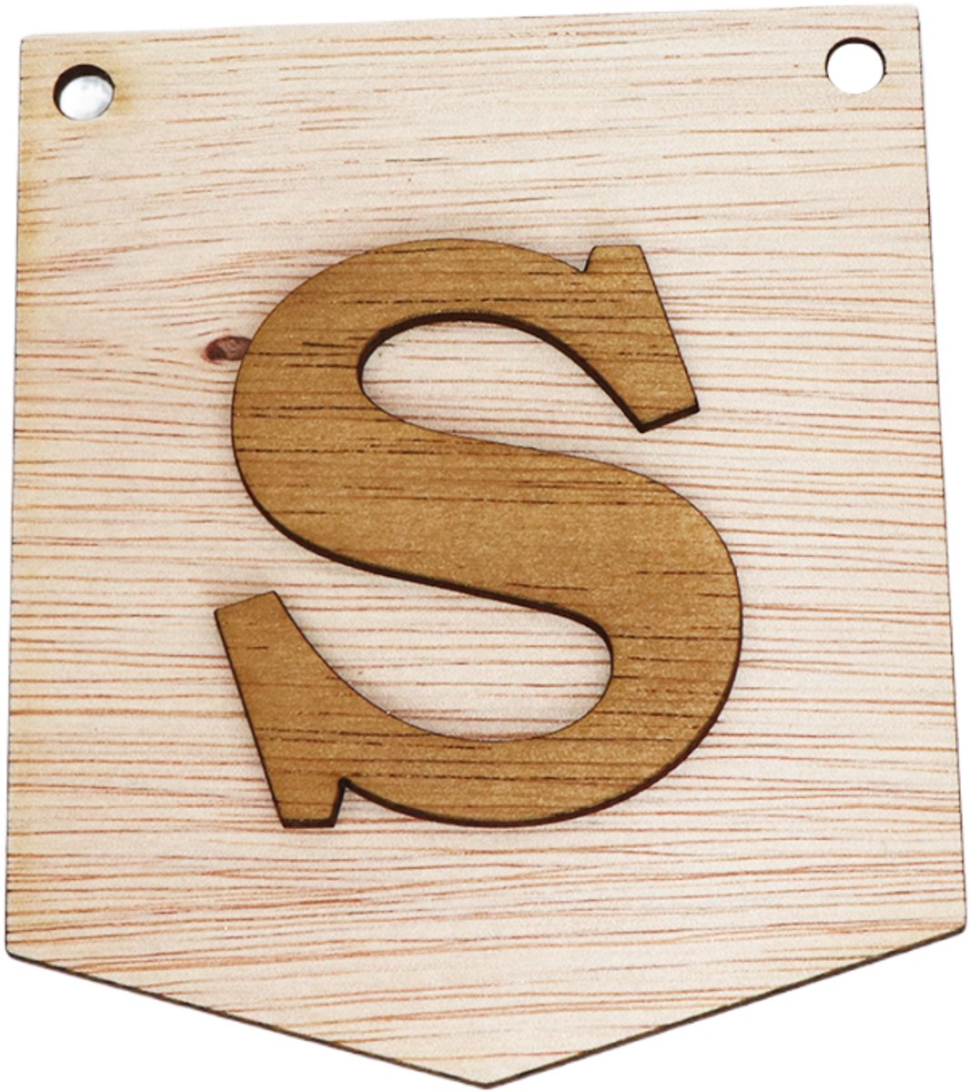 3D Houten Letter S – Gepersonaliseerde Slingers & Vlaggenlijnen Zelf Samenstellen | Duurzame Decoratie