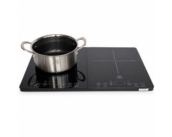 Royal Swiss® Inductie Kookplaat Vrijstaand – Dubbele Kookplaat – 2 Pitten – 3500W – Touchbediening – Zwart