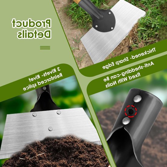 Multifunctionele schep voor tuin en sneeuw, schraper voor schokken en onkruidverwijderaar - Handig tuingereedschap voor outdoor reiniging (24,5 x 18,5 cm) van Merkloos	 — afbeelding 3