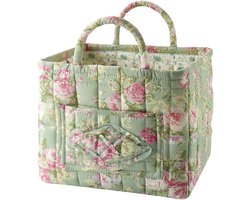 Bloemen Opbergmand - Grote Gewatteerde Opvouwbare Mand met Handvatten - Baby Kledingmand Wasmand Organizer voor Auto, Thuis, Picknick - Meerkleurig - 1 Stuk