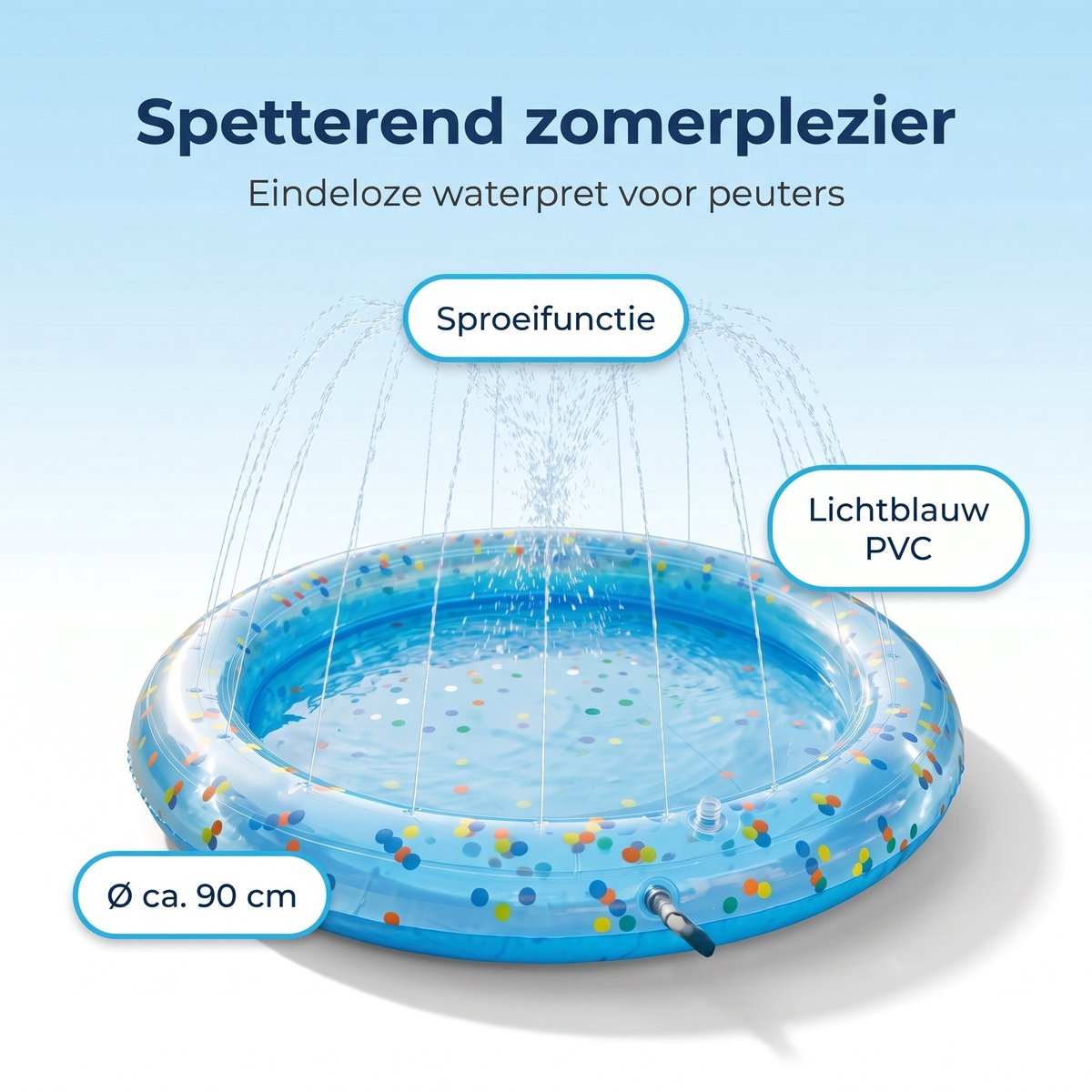 Cheqo® Babyzwembad - Kinderzwembad - Opblaasbaar Zwembad met Sproeifunctie en Sproeier voor Peuter - Buitenspeelgoed - Waterspeelgoed - Zwembadje - Peuterbad - Tuinbadje - Zomerspeelgoed - Kinderbadje - Waterpret - Speelzwembad - Opblaasbadje — afbeelding 2