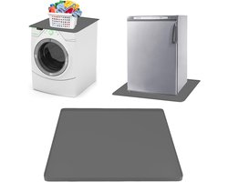 Siliconen Drupbak voor Wasmachine en Koelkast, 60 x 60 cm, Herbruikbare Vloerbescherming, Antislip Mat voor Koelkast en Vriezer, Grijs